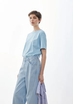 Laden Sie das Bild in den Galerie-Viewer, Shirt Lualaa 100% Bio-Baumwolle blue glow
