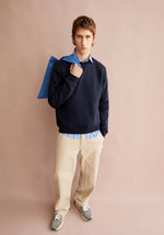 Laden Sie das Bild in den Galerie-Viewer, Fleece Sweatshirt Baaro navy
