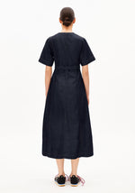 Laden Sie das Bild in den Galerie-Viewer, Jeans-Midi-Kleid mit Gürtel Bio Baumwoll-Mix
