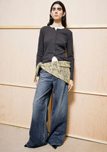 Laden Sie das Bild in den Galerie-Viewer, Ripp Longsleeve Cardigan Dark Steel
