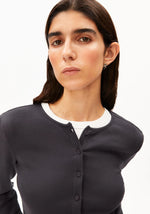 Laden Sie das Bild in den Galerie-Viewer, Ripp Longsleeve Cardigan Dark Steel
