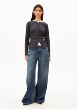 Laden Sie das Bild in den Galerie-Viewer, Ripp Longsleeve Cardigan Dark Steel
