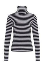 Laden Sie das Bild in den Galerie-Viewer, Langarm Shirt mit Rollkragen Efinas in Navy Stripe
