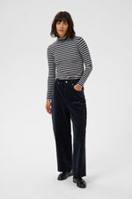Laden Sie das Bild in den Galerie-Viewer, Langarm Shirt mit Rollkragen Efinas in Navy Stripe
