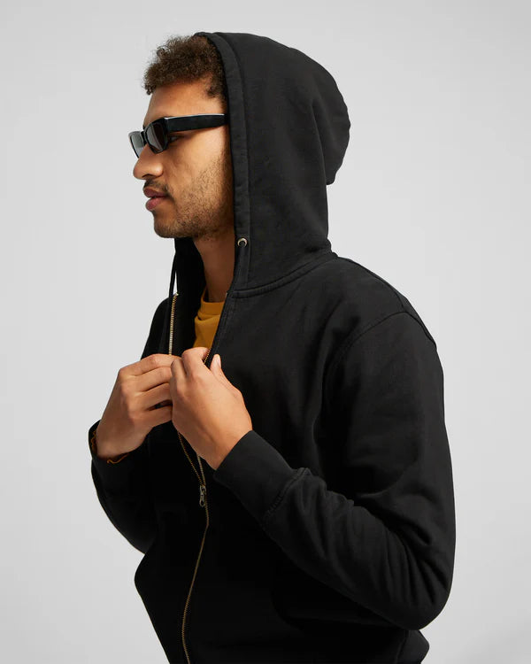 Classic Organic Zip Hoodie - Deep Black