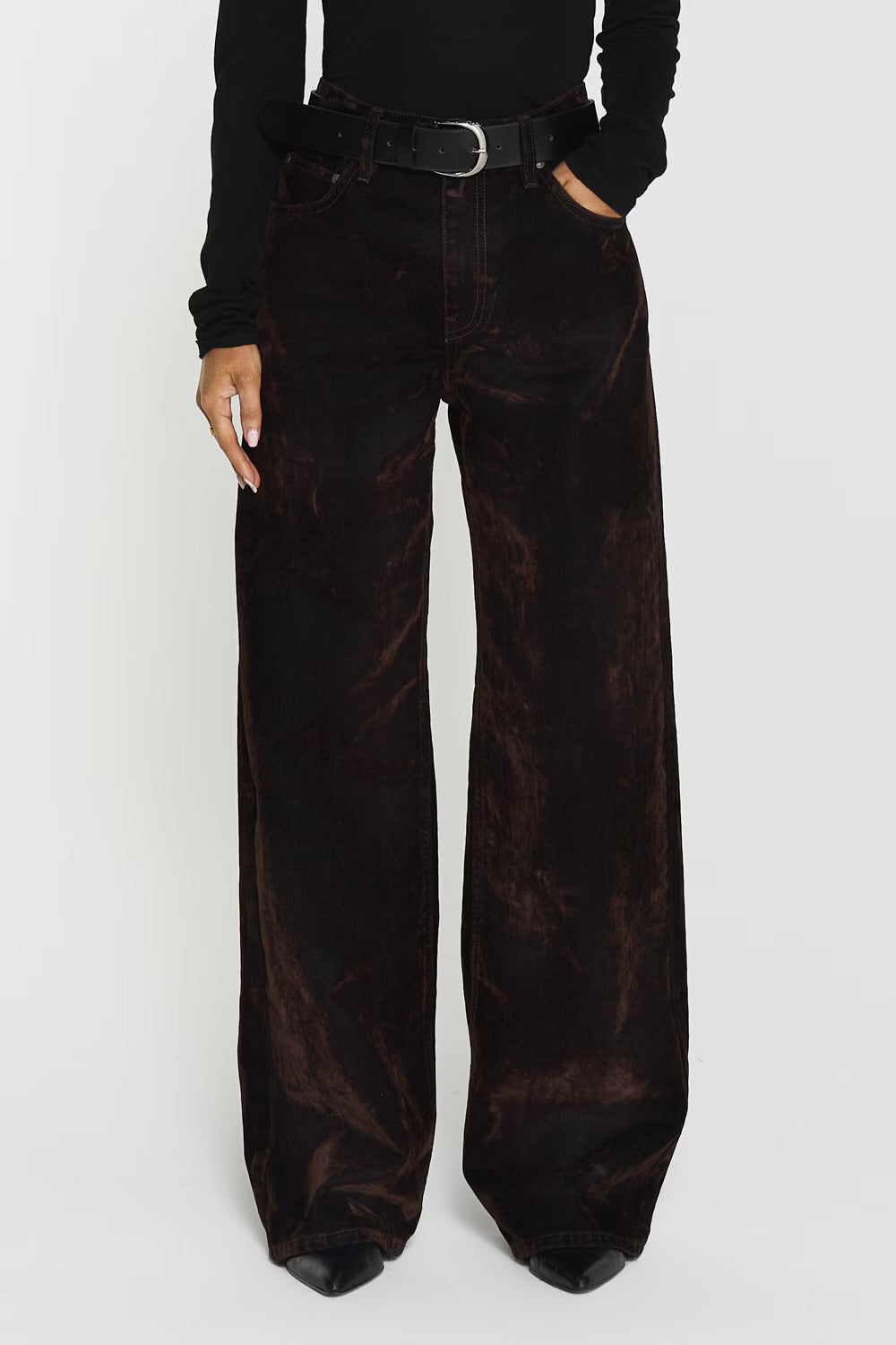 Turid Flocked Denim Jeans
