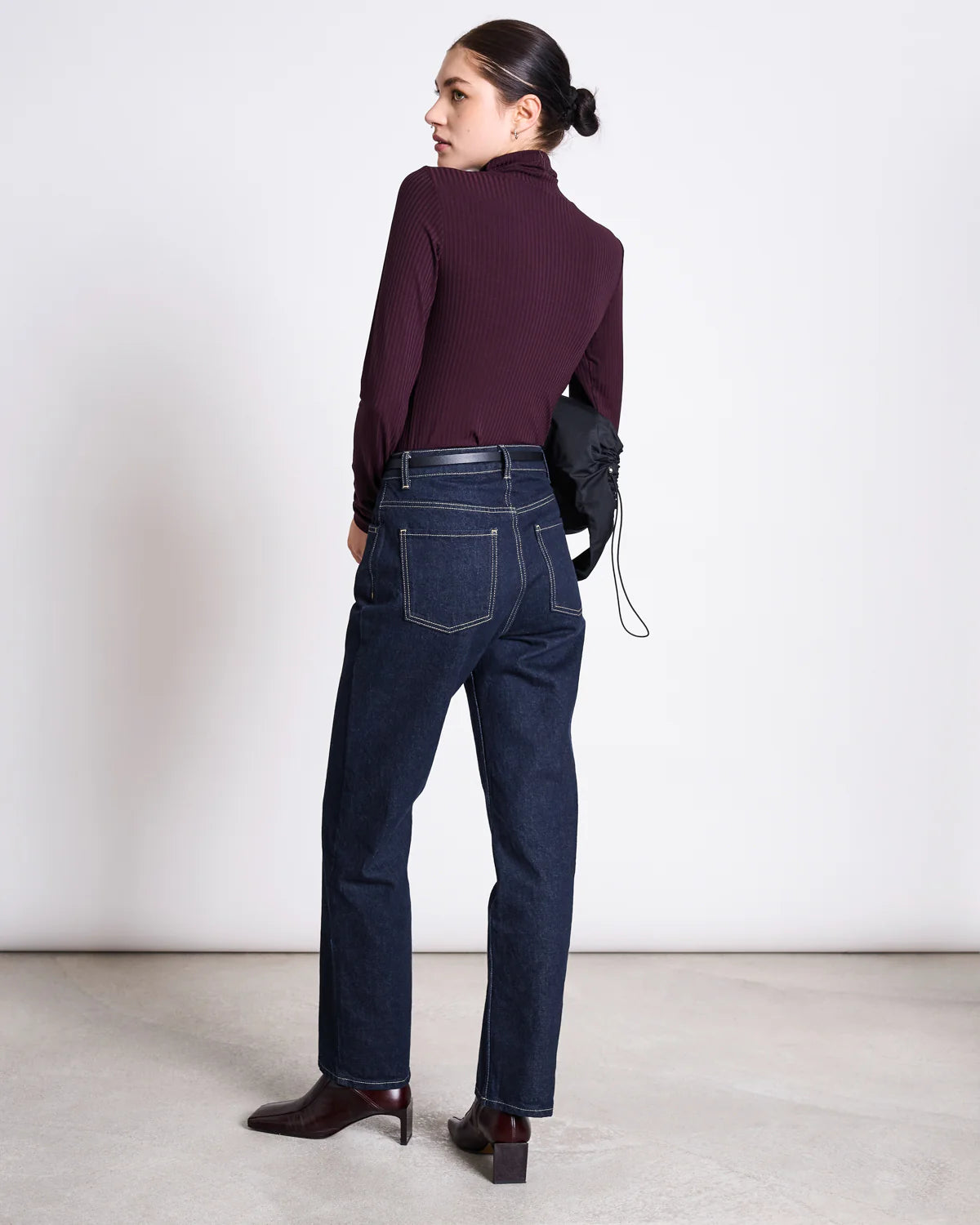 Lyocell Rib Turtleneck Shirt Mio