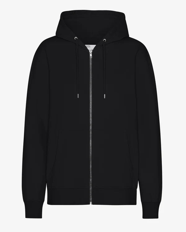 Classic Organic Zip Hoodie - Deep Black