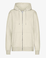 Laden Sie das Bild in den Galerie-Viewer, Classic Organic Zip Hoodie - Ivory White
