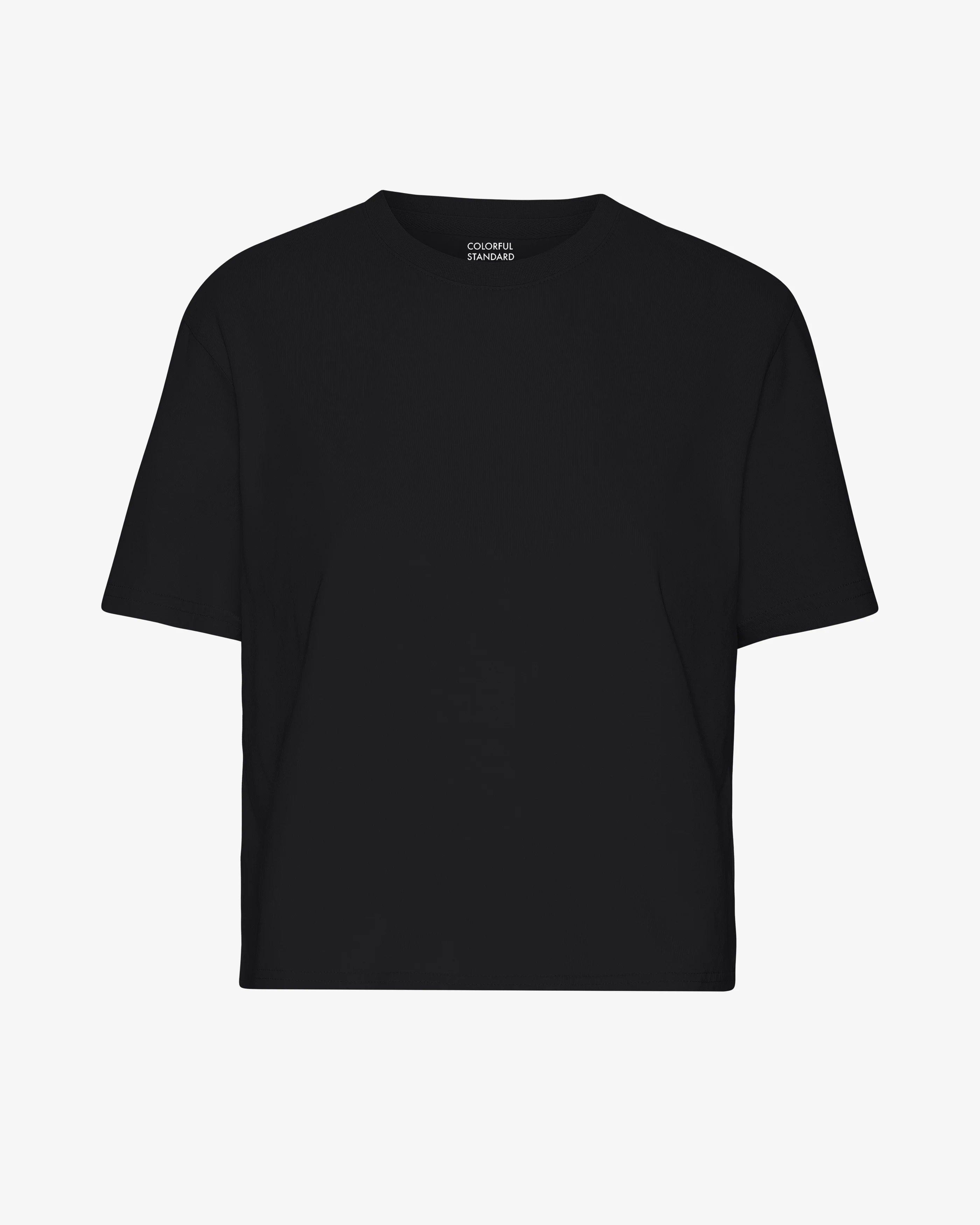 Organic Boxy Crop Tee - Deep Black