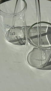 Matcha Gläser Set mit Glasstrohhalm