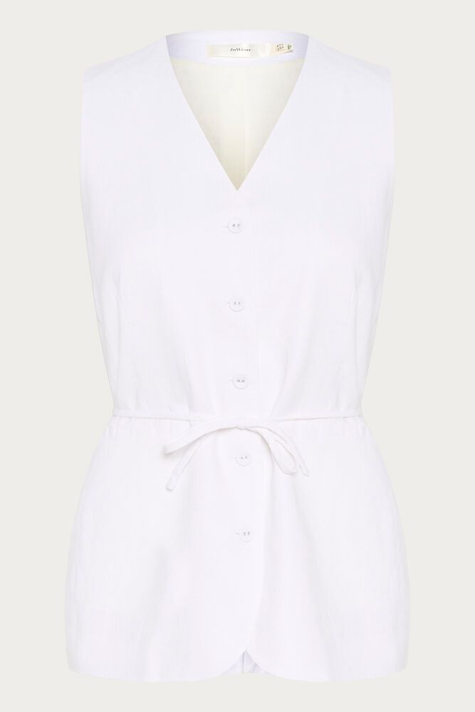 Leinen Weste Farida Pure White