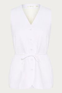 Leinen Weste Farida Pure White