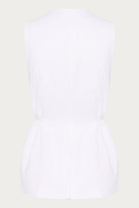 Leinen Weste Farida Pure White