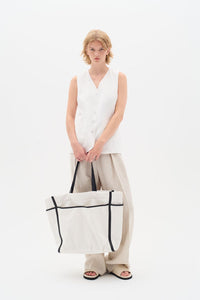 Leinen Weste Farida Pure White