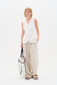 Leinen Weste Farida Pure White