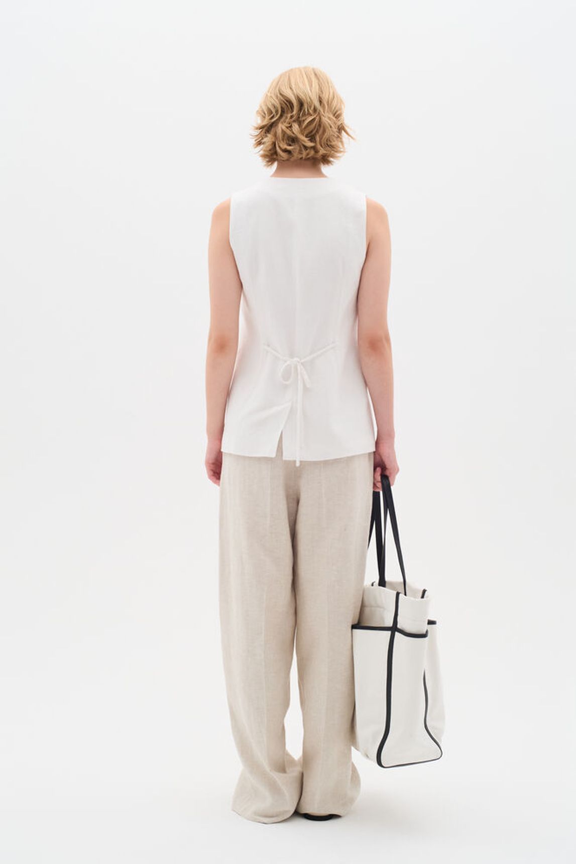 Leinen Weste Farida Pure White