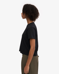 Organic Boxy Crop Tee - Deep Black