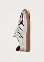 Laden Sie das Bild in den Galerie-Viewer, Sneaker tb.490 Grain Shimmer Silver Burgundy
